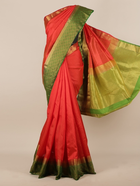

Pothys Red & Green Jute Silk Woven Design Saree