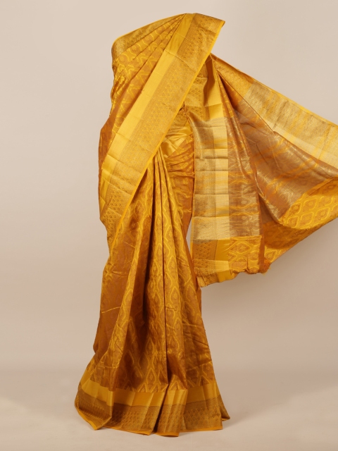 

Pothys Mustard Yellow Woven Design Jute Silk Saree