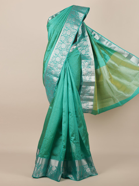 

Pothys Sea Green Woven Design Jute Silk Saree