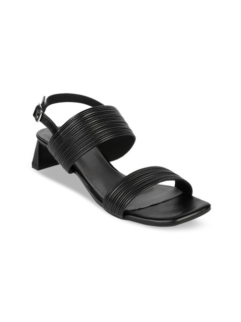 

Sole To Soul Women Black Striped Sandals