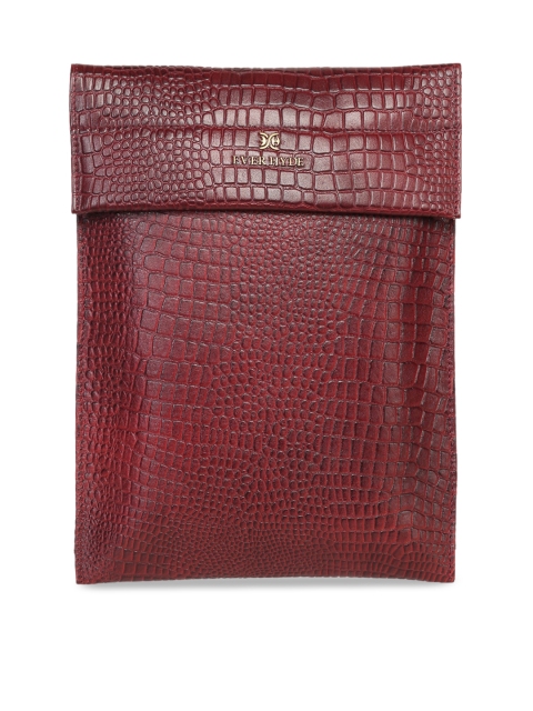 

EVER HYDE Unisex Maroon Textured Leather iPad Sleeve
