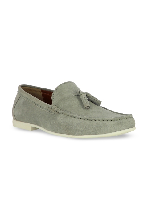 

Alberto Torresi Men Sea Green Suede Loafers