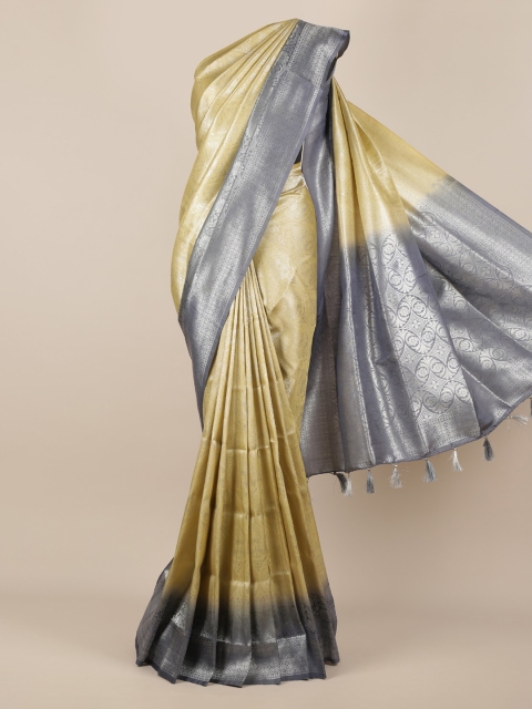 

Pothys Gold-Toned Woven Design Jute Silk Saree