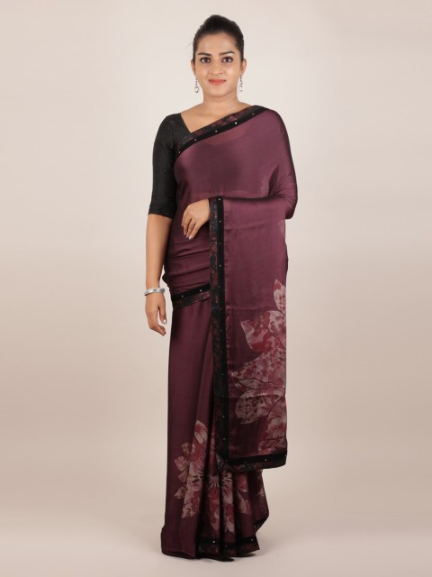 

Pothys Purple Printed Poly Georgette Saree