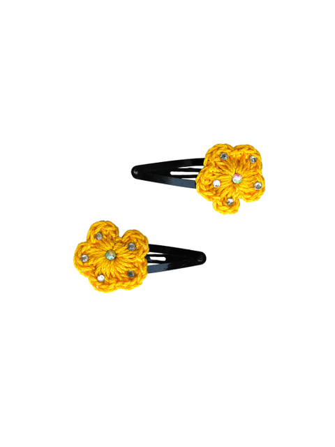 

Woonie Girls Yellow & Black Set of 2 Embellished Tic Tac Hair Clip