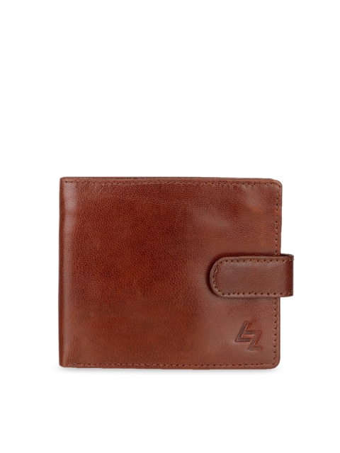 

Leather Zentrum Men Brown Solid RFID Leather Two Fold Wallet