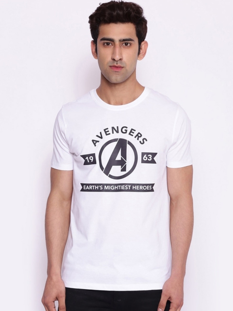 

Marvel Avengers Men White Marvel Avengers Printed Round Neck T-shirt