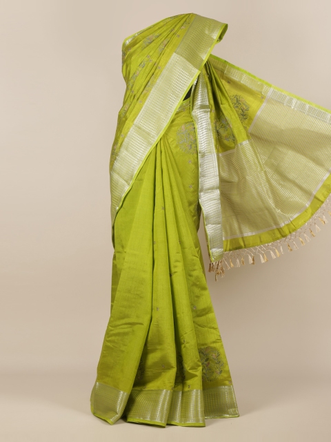 

Pothys Green Woven Design Jute Silk Saree