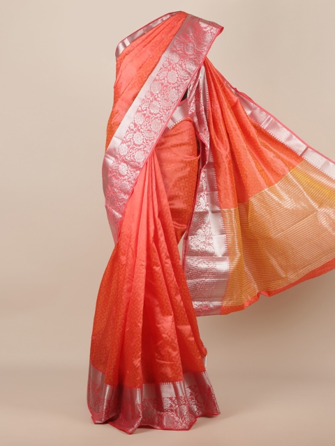 

Pothys Peach-Coloured Woven Design Jute Silk Saree