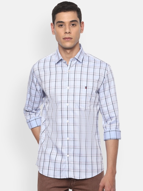 

Louis Philippe Sport Men Blue & Red Slim Fit Checked Pure Cotton Casual Shirt