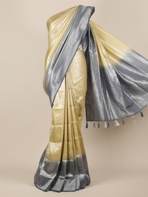 

Pothys Gold-Toned Woven Design Jute Silk Saree