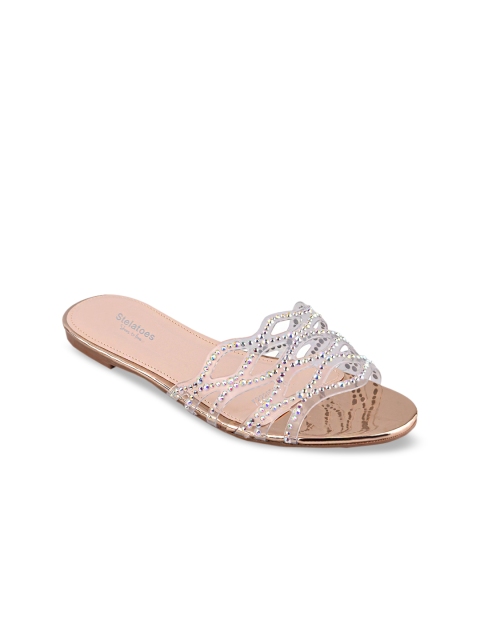 

Stelatoes Women Champagne Embellished Mules