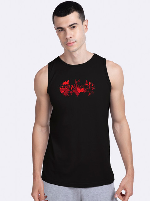 

Bewakoof Men Black & Red Batman Comic Grunge Printed Innerwear Vest 327931