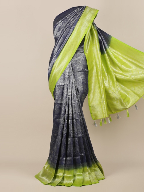 

Pothys Navy Blue Woven Design Jute Silk Saree