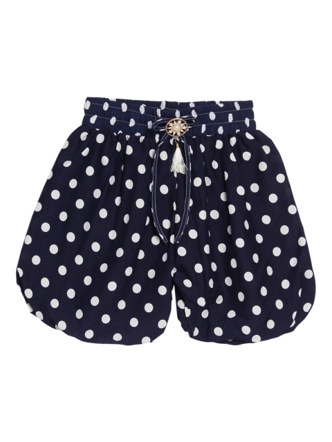 

SWEET ANGEL Girls Navy Blue & White Printed Regular Shorts