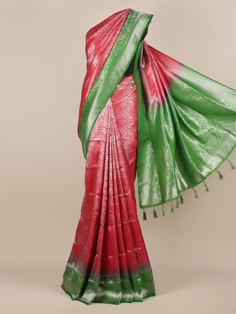 

Pothys Red & Green Jute Silk Woven Design Saree