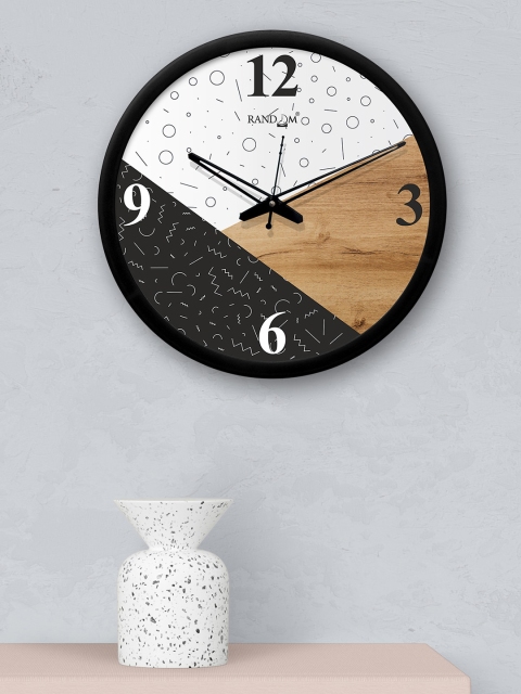 

RANDOM Black & Brown Round Printed 30.4 cm Analogue Wall Clock