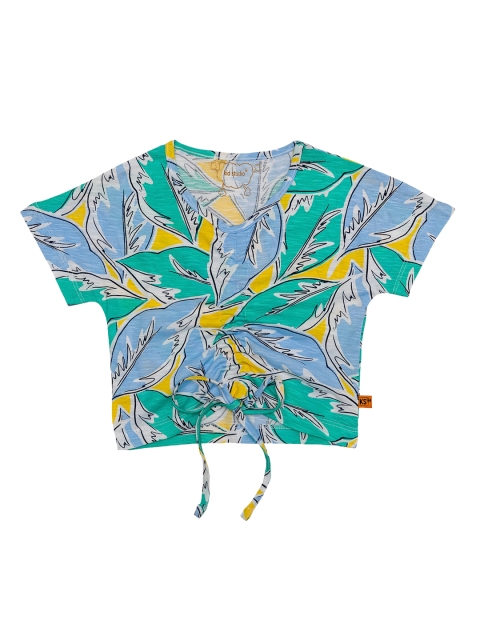 

Kid Studio Multicoloured Floral Printed Pure Cotton Regular Top, Multi