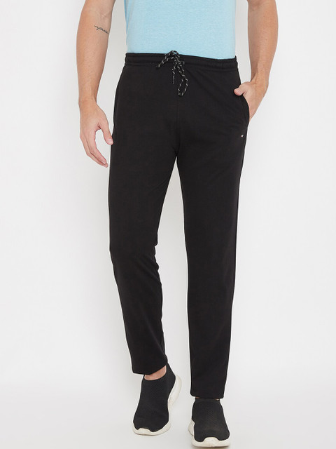 

NEVA Men Black Solid Straight-Fit Track Pants
