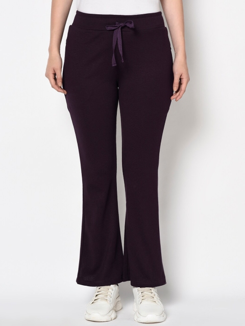 

Miss Grace Women Purple Solid Boot-Cut Track Pants