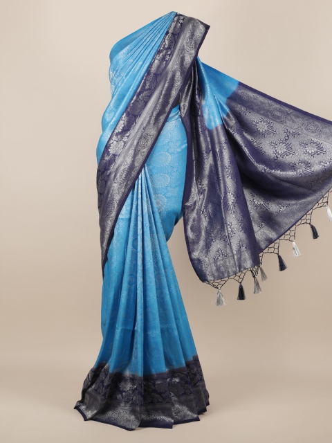 

Pothys Blue Woven Design Jute Silk Saree