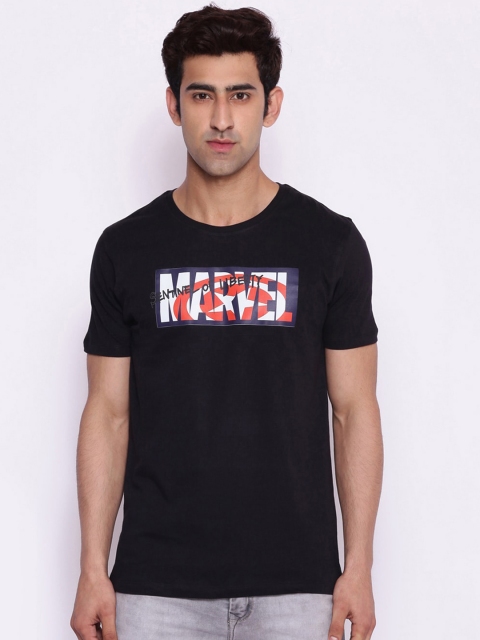 

Marvel Avengers Men Black Printed Round Neck T-shirt