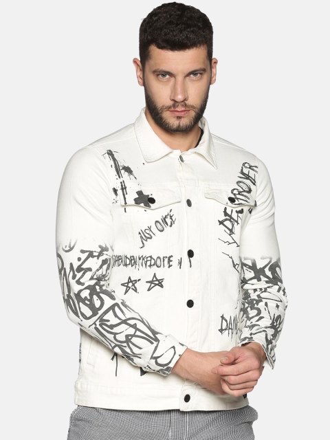 

KULTPRIT Men White Printed Tailored Jacket