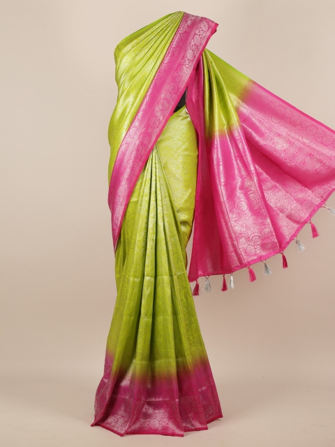 

Pothys Green & Pink Jute Silk Woven Design Saree