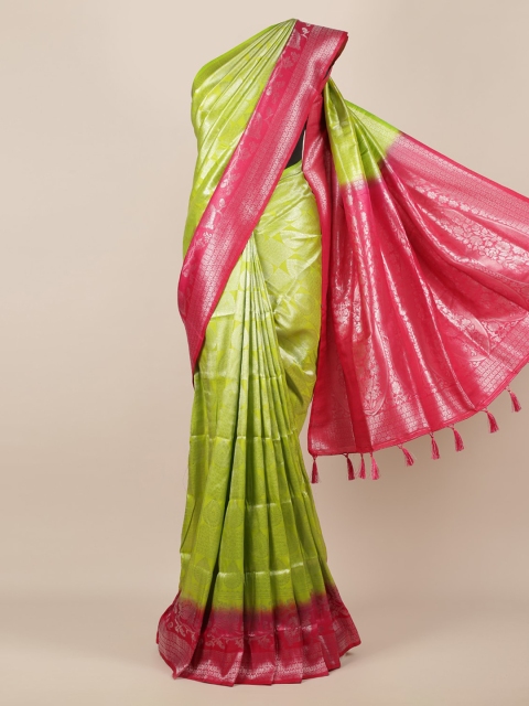

Pothys Green Solid Jute Silk Saree