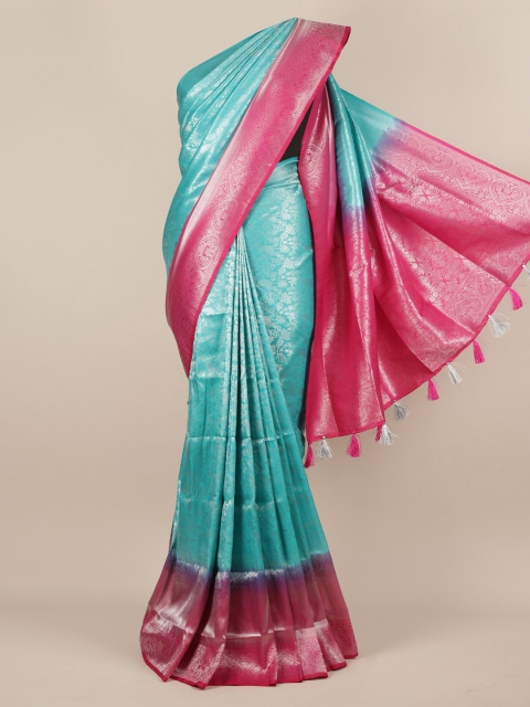 

Pothys Blue Woven Design Jute Silk Saree