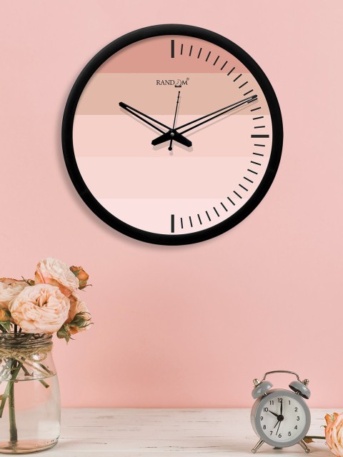 

RANDOM Peach-Coloured & Beige Round Colourblocked 30.4 cm Analogue Wall Clock