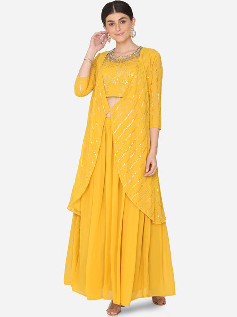 

BOMBAY SELECTIONS Mustard Ready to Wear Lehenga with Blouse