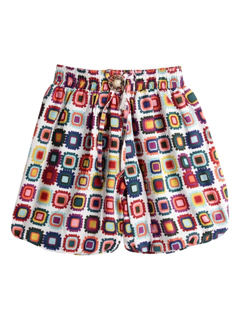 

SWEET ANGEL Girls Multicoloured Printed Loose Fit Regular Shorts, Multi