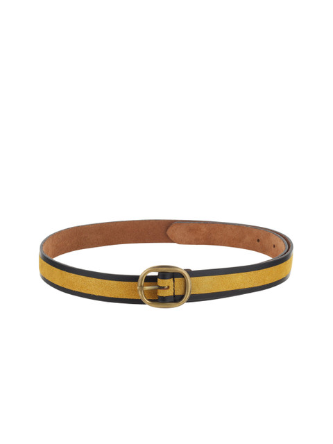 

Calligraphy Women Mustard & Yellow Striped Belt
