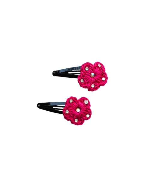 

Woonie Girls Pink & Black Set of 2 Embellished Tic Tac Hair Clip