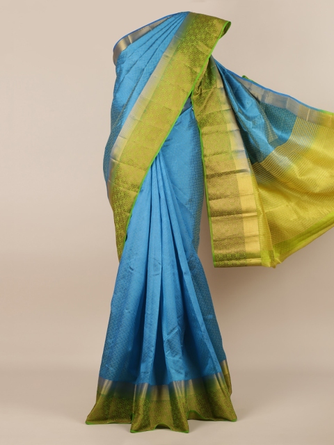 

Pothys Blue Woven Design Jute Silk Saree