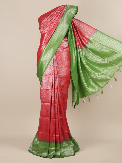

Pothys Red & Green Jute Silk Woven Design Saree
