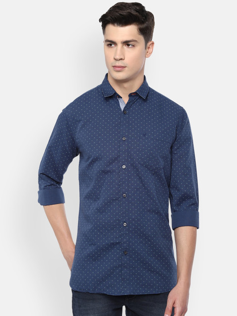 

Van Heusen Sport Men Navy Blue Slim Fit Printed Casual Shirt