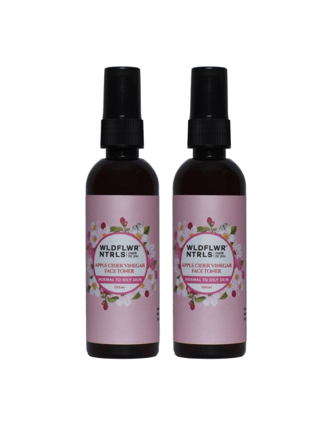 Wildflower Naturals Unisex Set of 2 Apple Cider Vinegar Face Toners, Purple