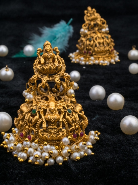 

Alankruthi Gold-Plated Classic Lakshmi Jhumkas