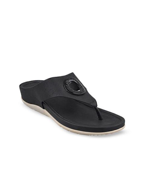 

Stelatoes Women Black Solid T-Strap Flats