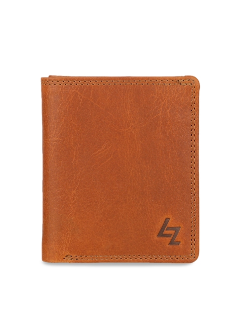 

Leather Zentrum Men Brown Solid RFID Protected Leather Two Fold Wallet