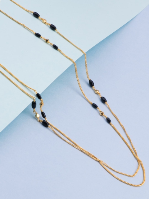 

Alankruthi Gold-Toned & Black Brass Gold-Plated Layered Chain