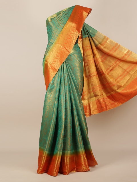 

Pothys Sea Green Woven Design Jute Silk Saree
