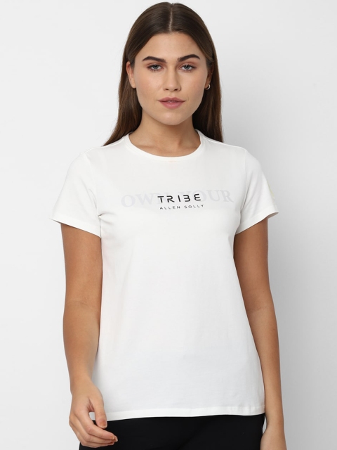 

Allen Solly Woman White Printed Round Neck T-shirt