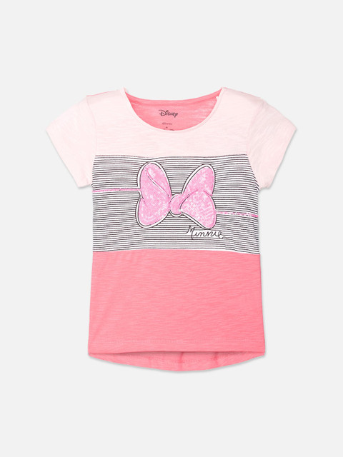 

Kids Ville Girls Pink Mickey Friends Printed Round Neck Pure Cotton T-shirt