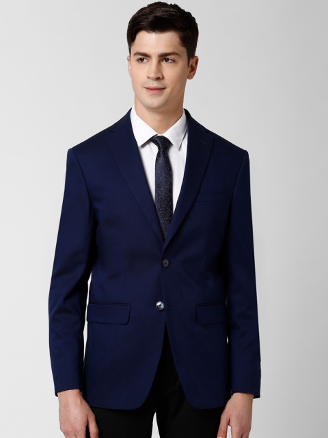 

Peter England Elite Men Navy Blue Solid Slim-Fit Single-Breasted Formal Blazer
