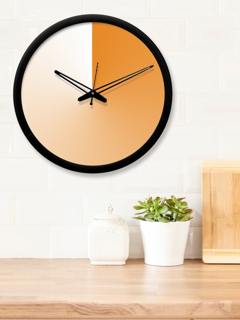 

RANDOM Orange & White Round Colourblocked 30.4 cm Analogue Wall Clock