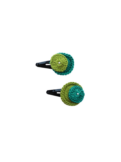 

Woonie Girls Green & Blue Set of 2 Embellished Tic Tac Hair Clip