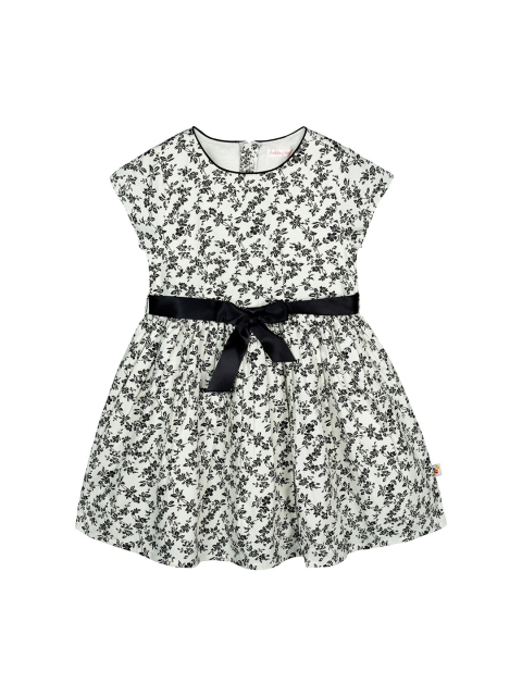 

Budding Bees Girls Black Floral Printed Fit and Flare Dress
